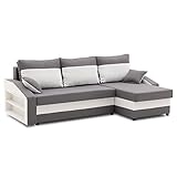 Ecksofa Hewlet mit Regal, Schlaffunktion! Best ECKSOFA! Eckcouch mit Bettkasten! Best! Polstermöbel fur Wohnzimmer mit stauraum(Haiti 14+ Haiti 0- Regal Links) Breite:235 cm, Tiefe 140 cm, Höhe:75 cm