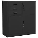 JUNZAI Büroschrank, Aktenschrank, Werkzeugschrank, Metallschrank, Stahlschrank, Kellerschrank, Universalschrank, Lagerschrank, Anthrazit 90x40x102 cm Stahl