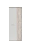 FORTE Net106 Mehrzweckschrank mit 2 Türen, Holzwerkstoff, Sandeiche + Weiß, 68.90 x 34.79 x 179.1 cm