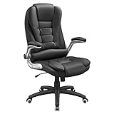 SONGMICS Racing Stuhl Bürostuhl Gaming Stuhl Chefsessel Drehstuhl PU, schwarz, OBG51B, 111*77*71