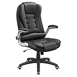 SONGMICS Racing Stuhl Bürostuhl Gaming Stuhl Chefsessel Drehstuhl PU, schwarz, OBG51B, 111*77*71