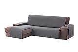 Textil-home Adele Chaise Longue Sofa Bezug, Schutz für Linke Arm Gesteppte Sofas. Größe -200cm. Farbe Grau (Vorderansicht)