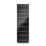 CASO WineExclusive 180 Smart - Design Weinkühlschrank für bis zu 180 Flaschen - Zwei getrennte Temparaturzonen einstellbar von 5°-20°C für Rot- & Weißwein, LED beleuchtet, mit Wi-Fi Modul und App