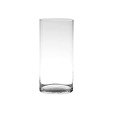 Hakbijl Dekoglas, Vase Zylinder Luna H. 40cm D. 19cm transparent rund Glas