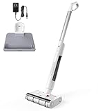 TENWORTH Elektrischer und Kabelloser Bodenwischer, Bodenreiniger mit Zwei Wassertanks, Ultra Leichter Wischmopp mit Self Reinigung, 60 Minuten für Mühelosen Wischer Boden,TCVM01 Weiß