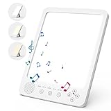 Tageslichtlampe 10000 Lux Lichttherapielampe mit 3 Farbtemperaturen-Stimmungslampe mit 15 weißen Rauschen, Vollspektrum Tageslichtlampe zur Depressionsbekämpfung, für Zuhause/Büro Tageslichtlampen