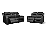 Vente-unique Ledergarnitur Relax 3+2 - Schwarz - Evasion