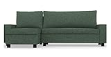 COMFORTLY Schonbezug für Schlafsofa mit Chaiselongue, handgefertigt, kompatibel mit VILASUND Couch, nur Bezüge (strapazierfähig, grün)