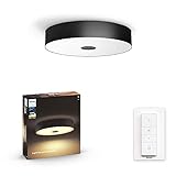 Philips Hue White Ambiance Fair Deckenleuchte schwarz 2750lm inkl. Dimmschalter, dimmbar, alle Weißschattierungen, steuerbar via App, kompatibel mit Amazon Alexa (Echo, Echo Dot)