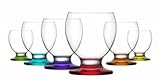 Lav Gläserset Nectar Coral (6 Stück) mit farbigem Boden/Trinkgläser/Saft-/ Likörgläser (280ml)