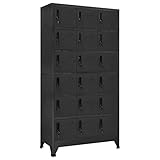 ZEYUAN Schließfachschrank, Wertfachschrank, Schließfächer, Metallschrank, Personalschrank, Spind Schrank, Stahlspind, Metallspind, Self-Storage-schließfach, Anthrazit 90x40x180 cm Stahl