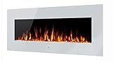 Noble Flame Vegas 1380 Weiß - Elektrokamin Wandkamin Kaminofen Kamin - Wandmontage Fernbedienung - Verschiedene Breiten