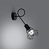 famlights Wandlampe Innen Wandleuchte Arlene Flex in Schwarz industrielle ARTEMIS E14 Stahl Wohnzimmer Schlafzimmer | 1-flammig