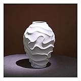 DHCZZRS774 Vasen für Dekoration, reinweißes Wellenmuster, Keramikvase, Zuhause, Restaurant, Couchtisch, Büro, Schreibtisch, Dekoration, Vase, moderne Vase, 32 cm, Bodenvase (Größe: klein)