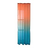 Clode® Sheer Curtain Tulle Window Transparent Voile Drape 1 Panel 100 * 200/100 * 260 Polyester Curtains Gradient Semi Voile Rod Pocket Curtains for Bedroom and Living Room Basic Drapes