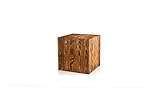Holzblock Massiv 40x40x40cm Nuss - Holzständer Deko – Holz Blumenständer - Baumstamm Deko zum Haus – Holz Deko - Blumensäule Holz – Deko Holzklotz Massiv