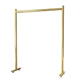 REMYS YFZSJ Kleiderstangen, bodenstehender Kleiderständer aus Metall mit Einzelschiene, Wäscheständer für Balkon, Schlafzimmer/Golden/80 x 130 cm