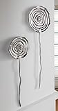 Wanddeko „Blume“, 2er Set, silber, Wandschmuck aus Aluminium, Wandbild, Metall Deko-Hänger modern