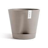 ECOPOTS Blumentopf Venice 2 mit Bewässerung Braun Grau - Durchmesser Ø 40 cm rund groß - Pflanzentopf aus Recycling Kunststoff - Übertopf mit Wasserversorgung modern für Indoor und Outdoor