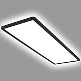 BRILONER Leuchten - Deckenlampe LED, LED Panel Ultra Flach, Backlighteffekt, neutralweißes Licht, 3.000 Lumen, Schwarz, 580x200x30mm (LxBxH), 7402-415