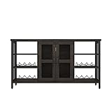 GRFIT Barschrank Freistehende Weinbar Schrank Antiquitäten Holzweinschrank mit Lagerung, Wohnzimmer Multifunktionaler Bodenweinerregal Schrank Weinschrank Aufbewahrung von Flaschen (Color : A)