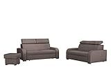 Mirjan24 Sofagarnitur Apollo 3 + 2 + Polsterhocker, Sofa 3 + Sofa 2 + Sitzhocker, Couch, Polstergarnitur Couchgarnitur Sofa Hocker Sitzbank Fußbank (Crown 4)
