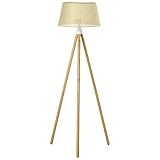 HOMCOM Stehlampe Stehleuchte Standleuchte mit Bambus Holz-Stativ modern künstlerisch für das Wohnzimmer Schlafzimmer PVC ABS 67x 67 x 154 cm