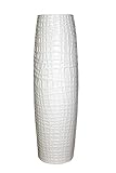 Weiße Bodenvase 74 cm Blumenvase Standvase Designervase Keramikvase Dekorvase Vase aus Keramik