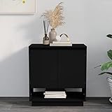 Dioche Sideboard für Wohnzimmer, Küche, Schrank, Behälter mit viel Platz und einem offenen Fach, Kommode, Küchenschrank, Wohnzimmer, Eingang, 70 x 41 x 75 cm, Schwarz