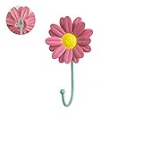 Kleiderhaken, Haken, kleine Gänseblümchen, Gartendekoration, Schlafzimmer-Anhänger, Eingangsbereich, dekorativer Haken für Kinder (rot) (rot)