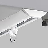 Vorhangschiene Gardinenschiene Gardinenstange Vorhangschienen Für Die Deckenmontage, Weißes Metall-Mini-Gardinenschienensystem/Selbstklebende Raumteiler-Stangen Ohne Bohrer Mit Gleiterhaken, Schwere