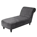 TOPCHANCES Samt Chaiselongue Schonbezüge, Liegesessel Stuhlbezug, Relaxliege Deluxe Stuhlbezüge, Schonbezug Stretch rutschfest (Grau)