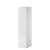 Mirjan24 Kleiderschrank Fusbo 45 1D, Drehtürenschrank mit Einlegeböden, Garderobenschrank, Elegantes Schlafzimmer (Weiß, ohne Aufsatz)