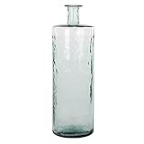 Mica Decorations Guan Glasflasche - H75 x Ø25 cm - Recyceltes Glas - Transparent