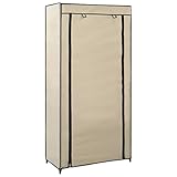 CIADAZ Schuhschrank mit Abdeckung, Schuhe Schrank, Schuhregal, Shoes Cabinet, Schrank Für Schuhe, Schuh Kommode, Cremeweiß 58 x 28 x 106 cm Stoff