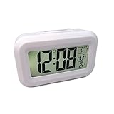 HEXEH Wecker Moderne Home Schreibtisch Digitaluhr Snooze Alarm for Schlafzimmer Nacht Kinder Kinder Erwachsene Dekoration, Weiß Kleine Uhren