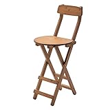 WDJBPSH Treppenhocker Braun Küchenhochstuhl/Keine Installation, Bambus Klappbar Barhocker mit Rückenlehne Und Fußstütze, Bar/Esszimmer/Kleiner Raum Verwendung (Size : S)