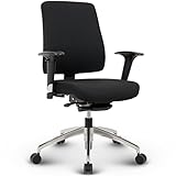 VERSEE Profi Bürostuhl Basic Stoff schwarz,Konferenzstuhl, Drehstuhl, Bürodrehstuhl, Schreibtischstuhl, Ergonomisch, niedrige Rückenlehne, mit Armlehnen, Stuhl, 150 kg Belastbarkeit