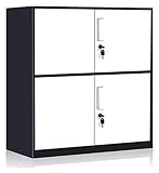 TUBBEK Aktenschrank Niedriger Schrankkoffer Datenschrank mit Schloss Bürotisch Schrank Erkerfenster Schrank Schließfach Mehr Stauraum (Farbe: warmes Licht, Größe: 82x39x75cm)