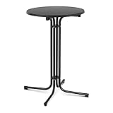 Royal Catering RC-BIS80FB Stehtisch rund klappbar Ø 80 cm schwarz 110 cm hoch Bistrotisch Gastronomie witterungsbeständig