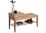 M2 Kollektion Ellmau Garderobenbank/Badezimmerbank, Holz, braun, Länge 87cm, Breite 35cm, Höhe 51cm
