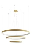 Licht-Erlebnisse Ring Kronleuchter LED Ø 110 cm XXL 4000 K 17210 lm Metall in Gold Pendelleuchte Esstisch Esszimmer