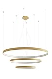 Licht-Erlebnisse Ring Kronleuchter LED Ø 110 cm XXL 4000 K 17210 lm Metall in Gold Pendelleuchte Esstisch Esszimmer