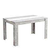 Homestyle4u 2178, Tisch Esszimmertisch Holz Küchentisch Esstisch Weiß Grau Holztisch 135x80 cm Esszimmer Wohnzimmer Küche