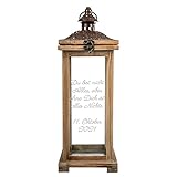 Geschenke 24 Laterne Landhaus Holz mit Wunschtext: Holzlaterne mit Spruch personalisiert - Gartenlaterne, Windlicht, Gartendeko