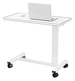 Tisch Nachttisch, C-förmiger Sockel, Laptop-Schreibtisch, Heimbüro, mobiler Klapptisch, Überbetttisch mit Rollen für Schlafzimmer, Wohnzimmer, Sofa, multifunktionaler und praktischer Beistel