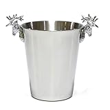 ANIIC Sektkühler Eiseimer Eiskübel Bierkühler Eimer Champagnerkübel Eiskübel Dicker Edelstahl Eiskübel Für Bar Eisbehälter Eiskübel (Color : Silver, Size : 3L)