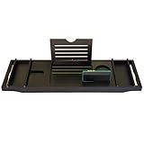 MIAOHY Verstellbares Haus Spa Holz Badewanne Badewanne Caddy Organizer Rack Badezimmer Zubehör Badewanne Rack Standhalter (Color : Argento)