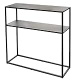 osoltus Cube Industrial Konsolentisch Beistelltisch Metall schwarz 80x25x80cm