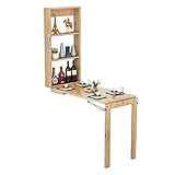 Klappbarer Küchentisch, an der Wand montierter Multifunktionstisch mit Lagerregal, platzsparender klappbarer Computertisch aus Holz für das Arbeitszimmer im Wohnzimmer, im Schlafzimmer, in der Woh